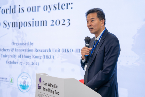 Professor Qiang ZHOU, Dean of HKU Science, recognised the importance of Oyster Aquaculture Alliance (OAA) and unveiled its logo during the WOO-2023. 